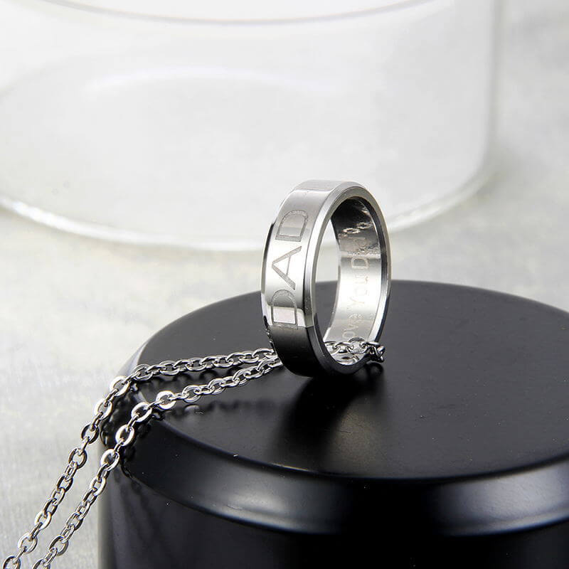 Love You Dad/Mom Ring Necklace-37bracelet