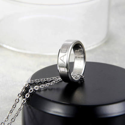 Love You Dad/Mom Ring Necklace-37bracelet