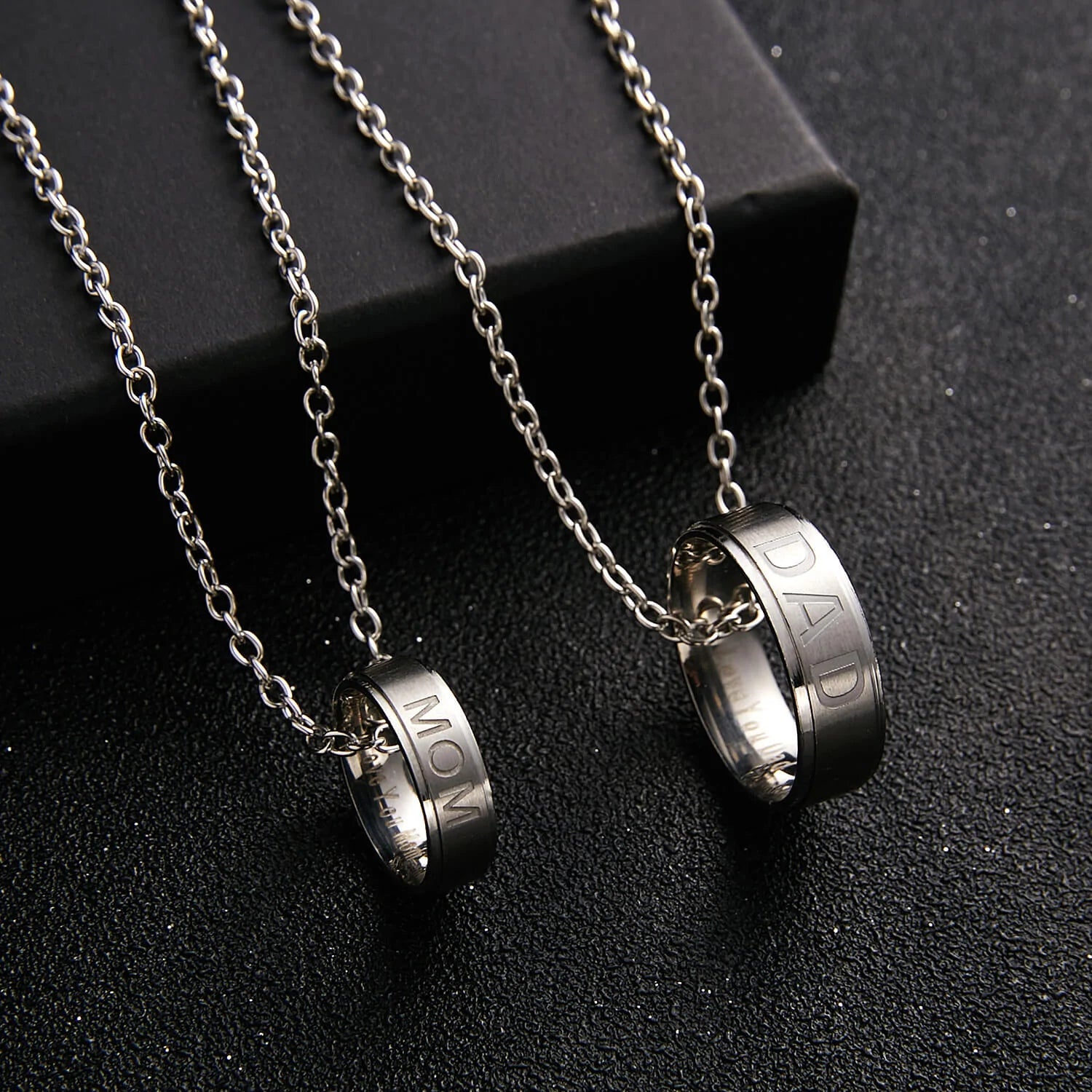Love You Dad/Mom Ring Necklace-37bracelet