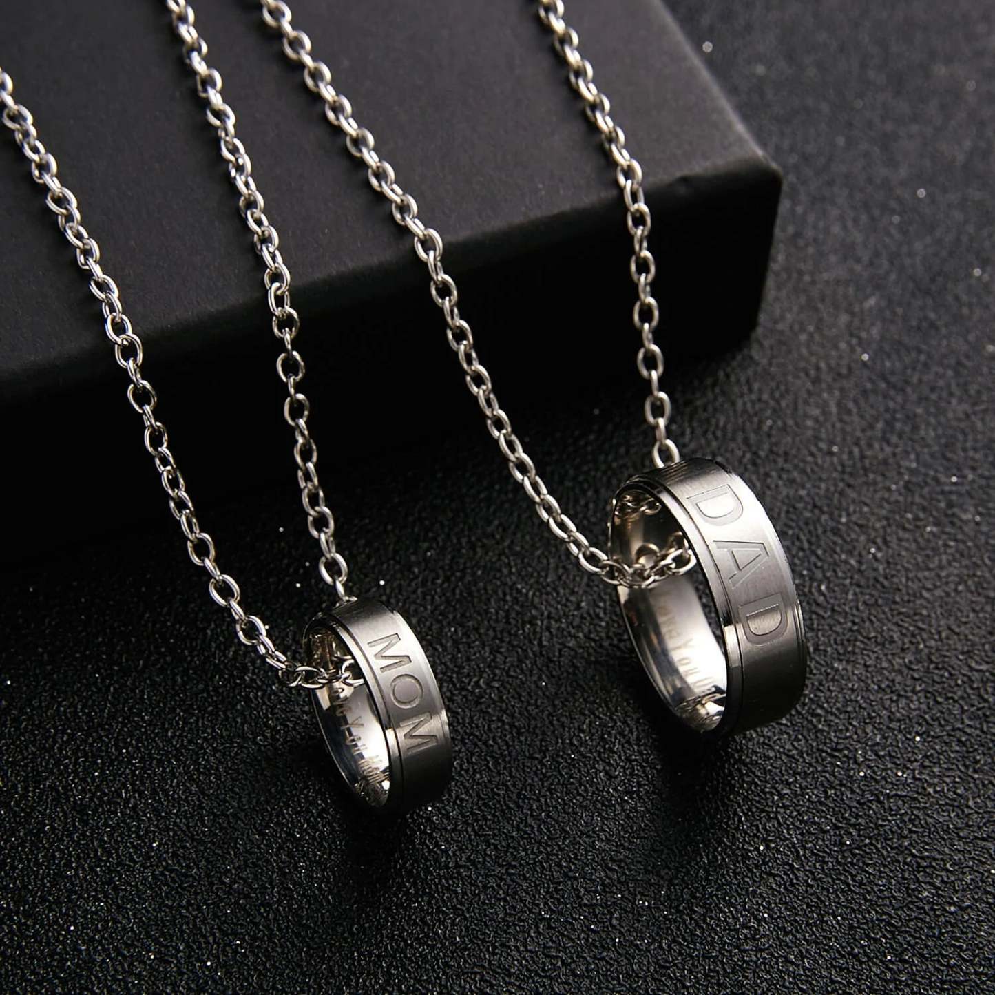 Love You Dad/Mom Ring Necklace-37bracelet