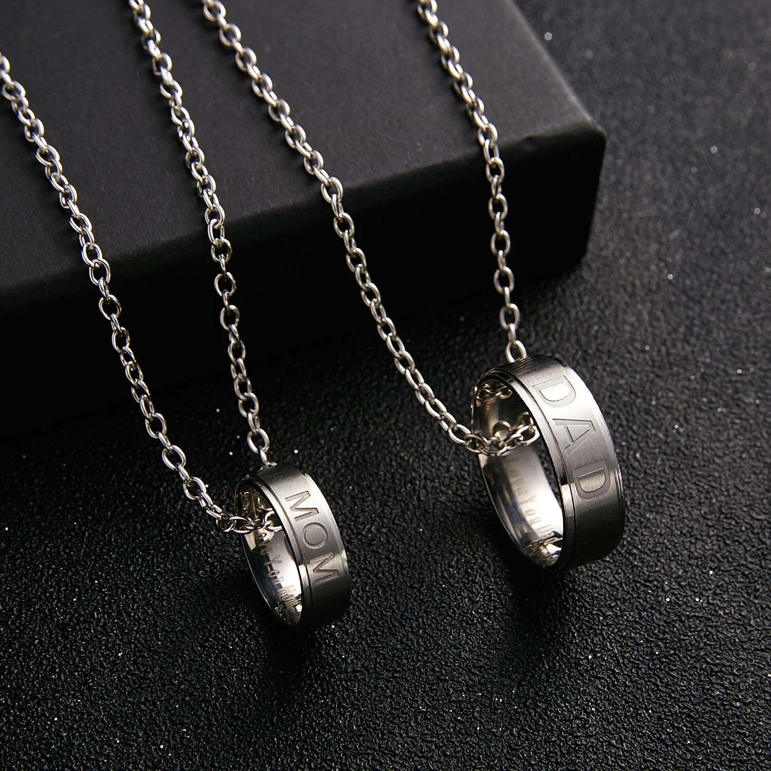 Love You Dad/Mom Ring Necklace-37bracelet