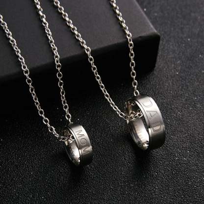 Love You Dad/Mom Ring Necklace-37bracelet