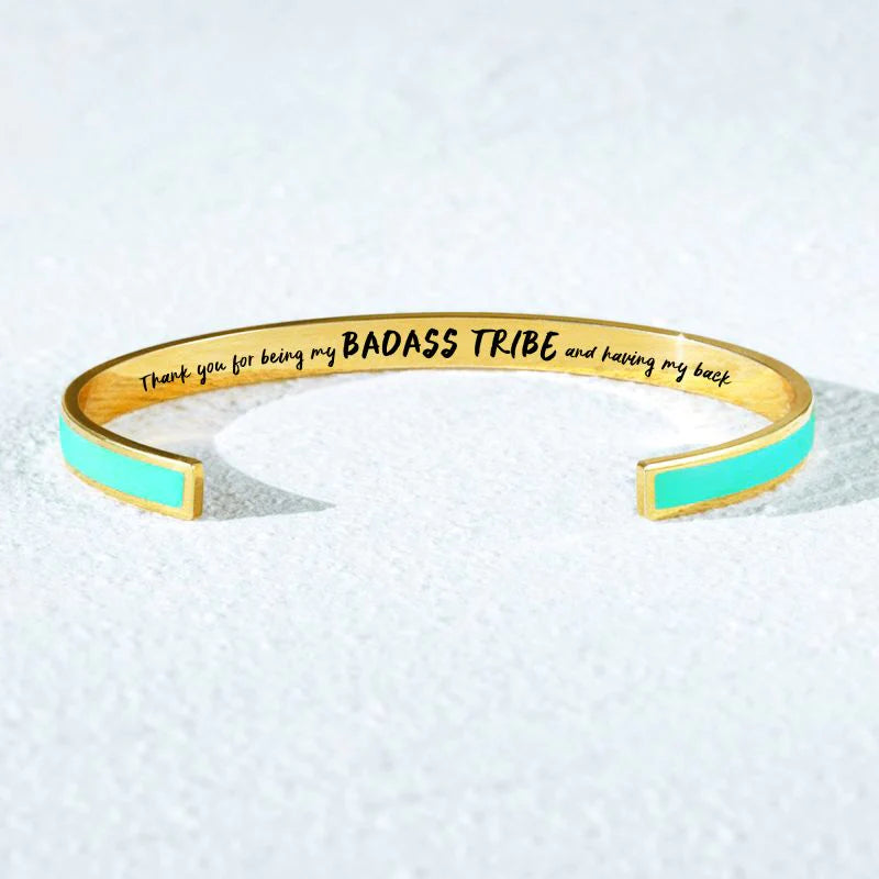 For Friends - Thank You For Being My Badass Tribe And Having My Back Cyan Cuff Bracelet-37bracelet