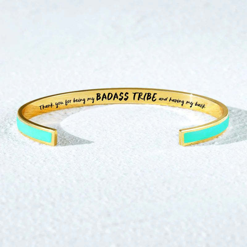 For Friends - Thank You For Being My Badass Tribe And Having My Back Cyan Cuff Bracelet-37bracelet