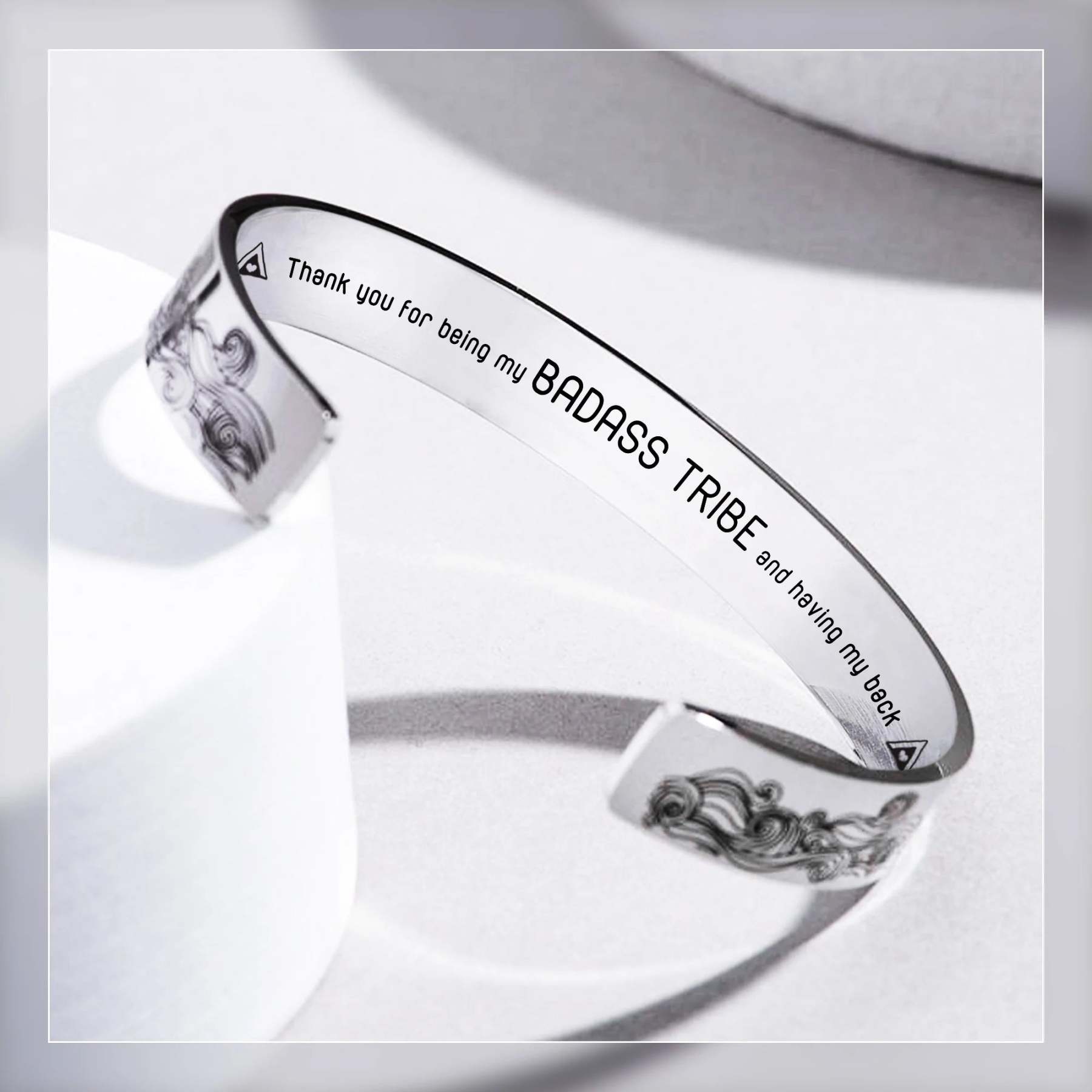For Friends - Thank You For Being My Badass Tribe Wave Cuff Bracelet-37bracelet