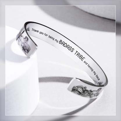 For Friends - Thank You For Being My Badass Tribe Wave Cuff Bracelet-37bracelet