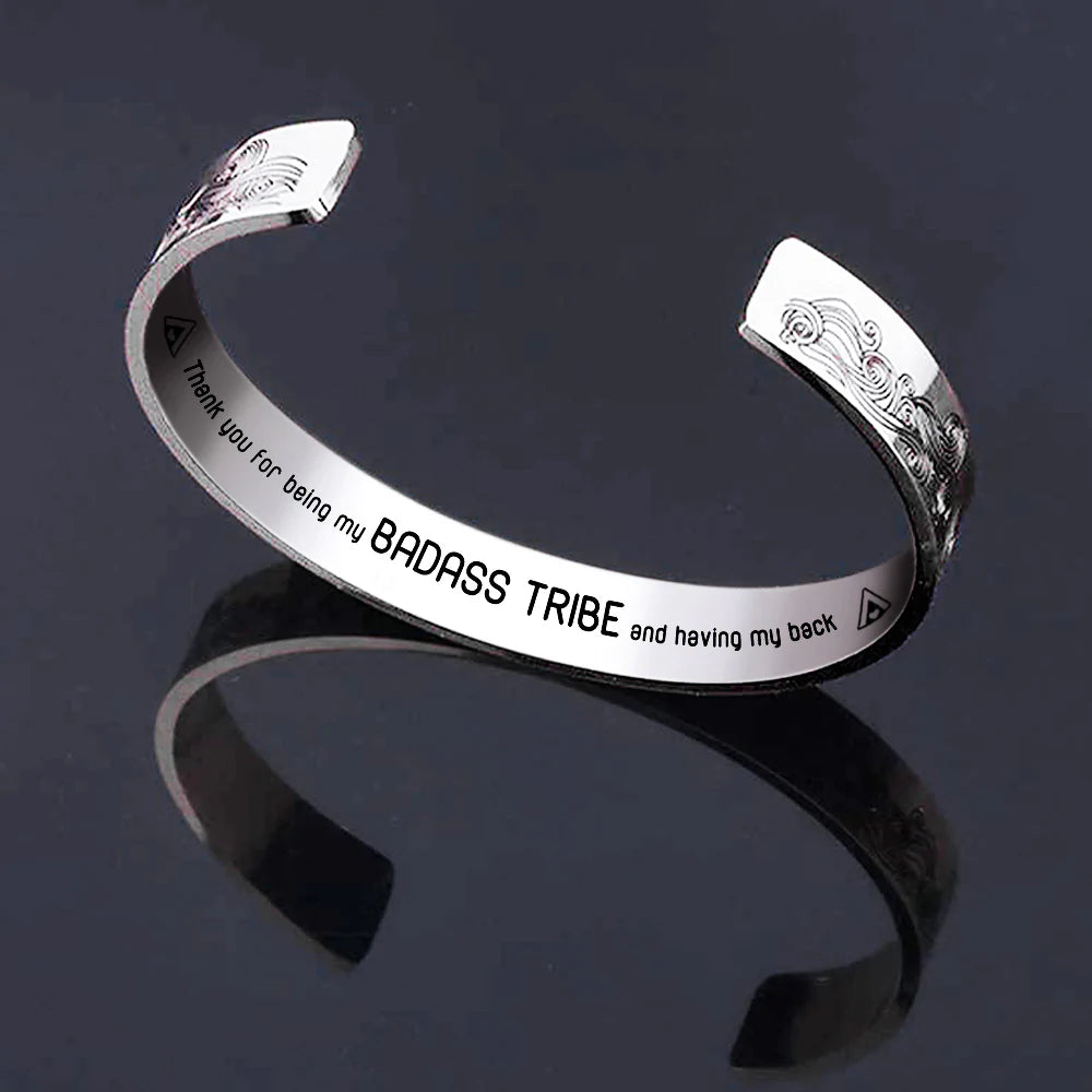 For Friends - Thank You For Being My Badass Tribe Wave Cuff Bracelet-37bracelet