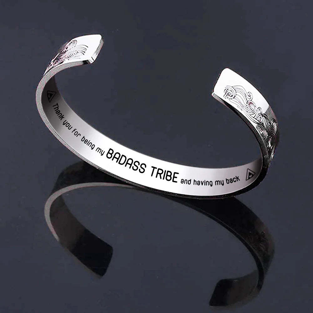 For Friends - Thank You For Being My Badass Tribe Wave Cuff Bracelet-37bracelet