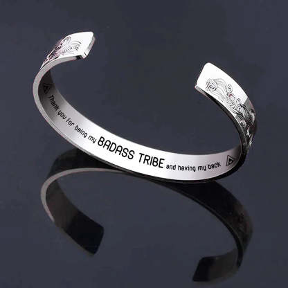 For Friends - Thank You For Being My Badass Tribe Wave Cuff Bracelet-37bracelet