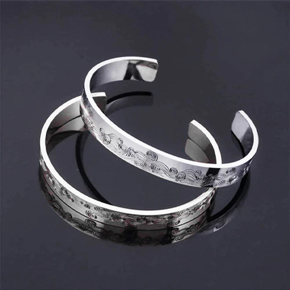 For Friends - Thank You For Being My Badass Tribe Wave Cuff Bracelet-37bracelet