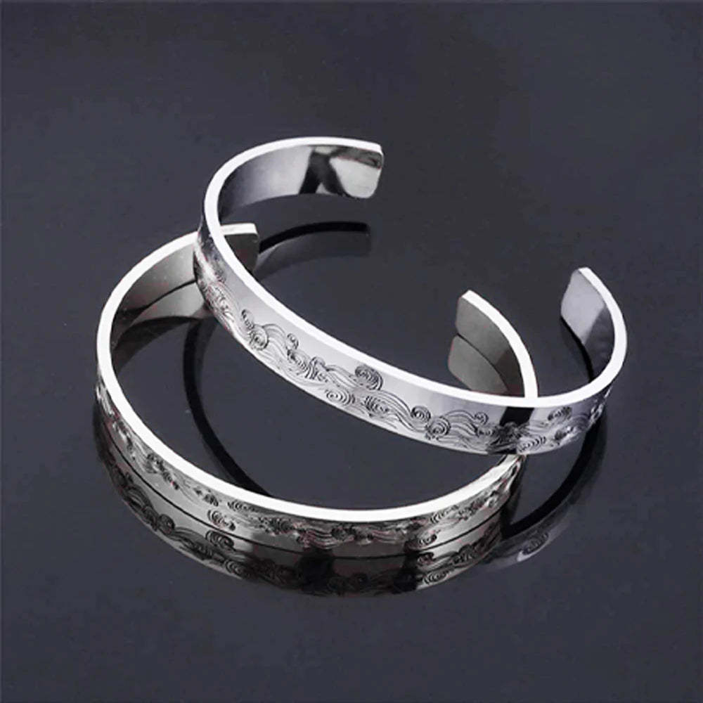 For Friends - Thank You For Being My Badass Tribe Wave Cuff Bracelet-37bracelet