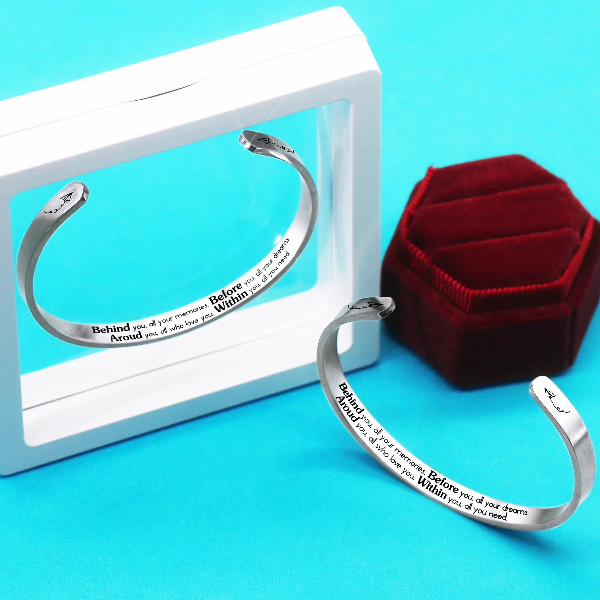 For Daughter - Behind You Before You Around You Within You Cuff Bracelet-37bracelet