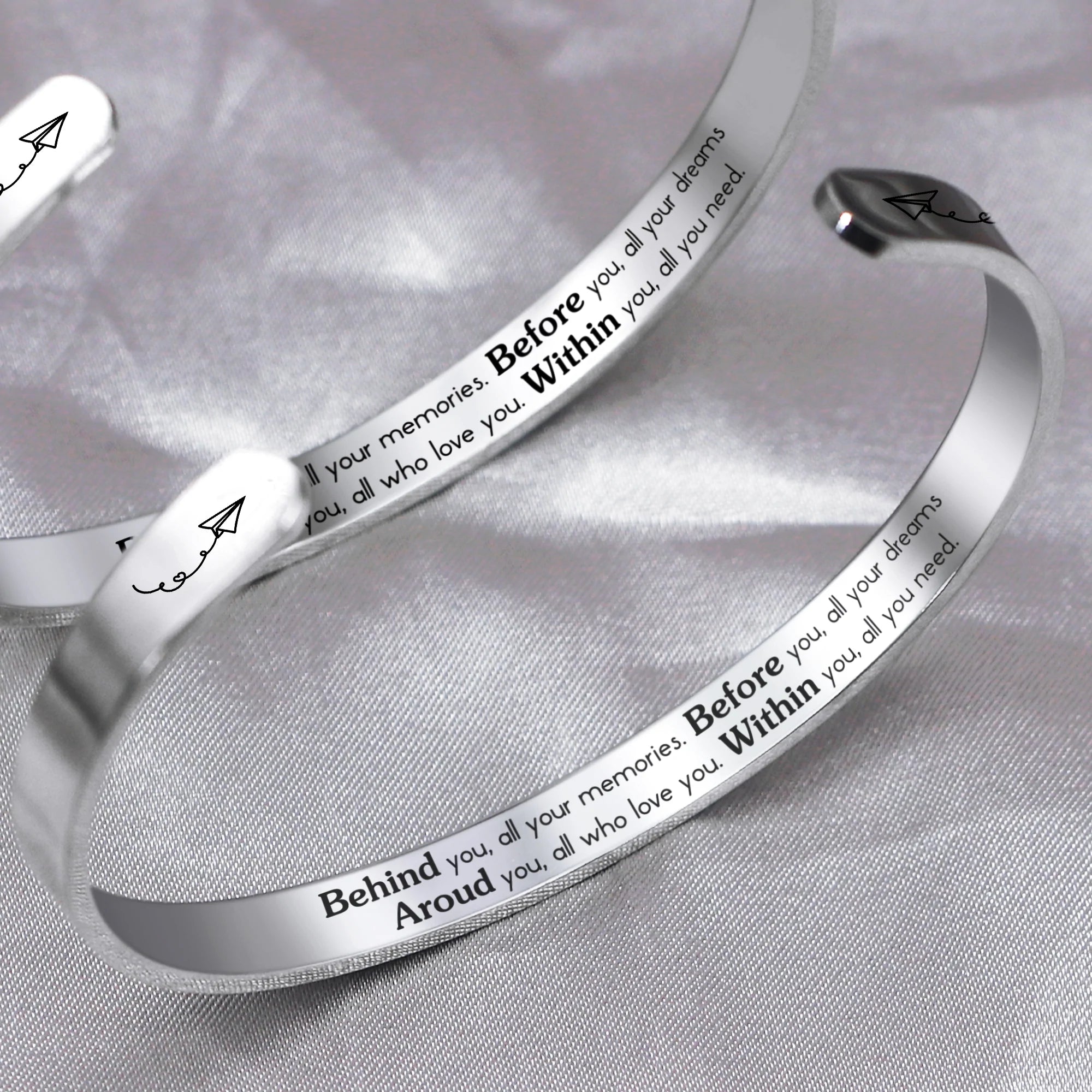 For Daughter - Behind You Before You Around You Within You Cuff Bracelet-37bracelet