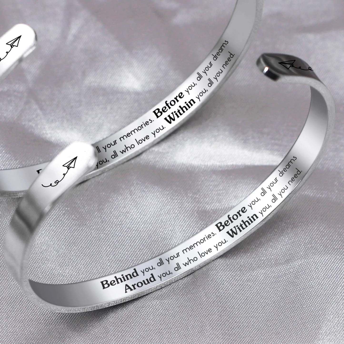 For Daughter - Behind You Before You Around You Within You Cuff Bracelet-37bracelet