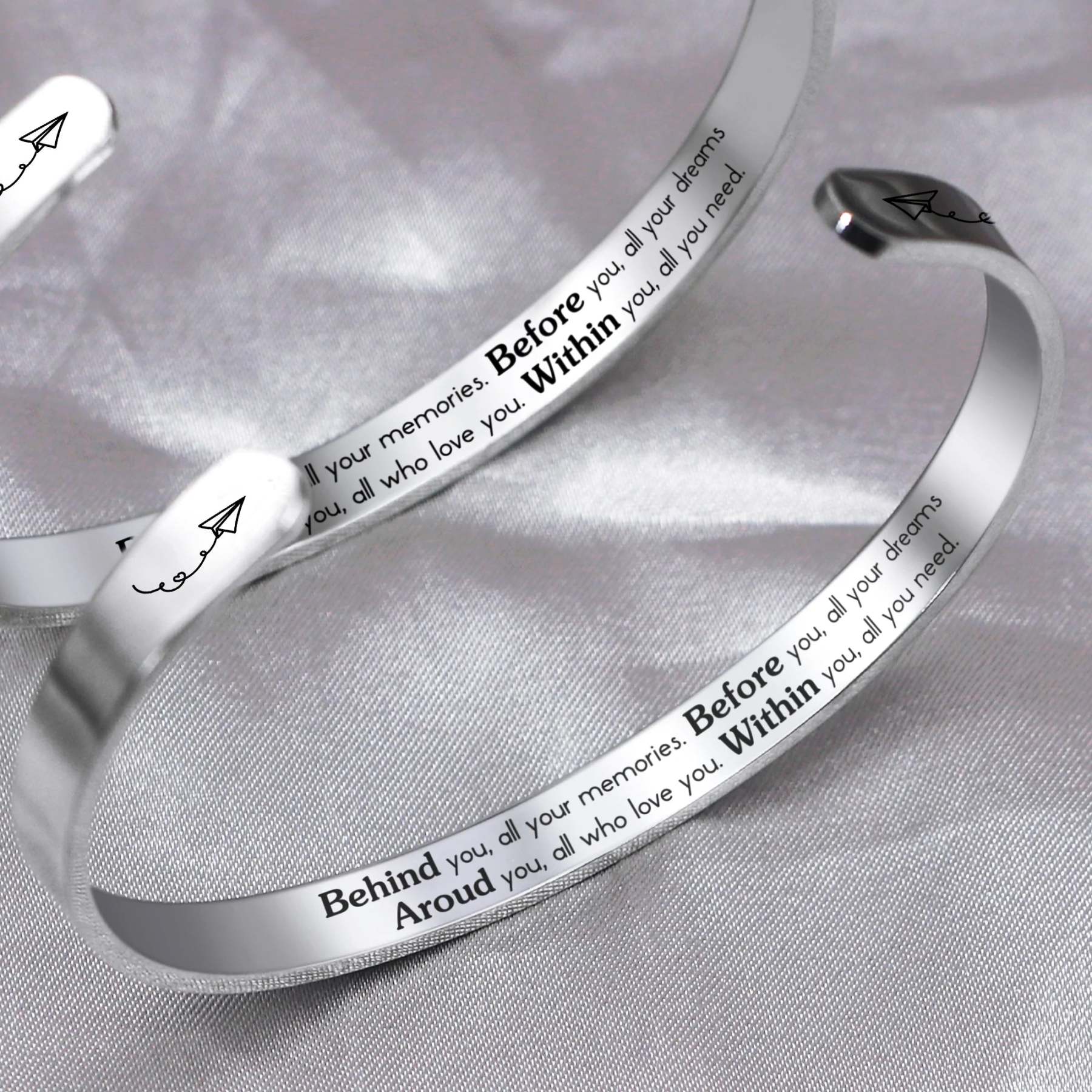 For Daughter - Behind You Before You Around You Within You Cuff Bracelet-37bracelet