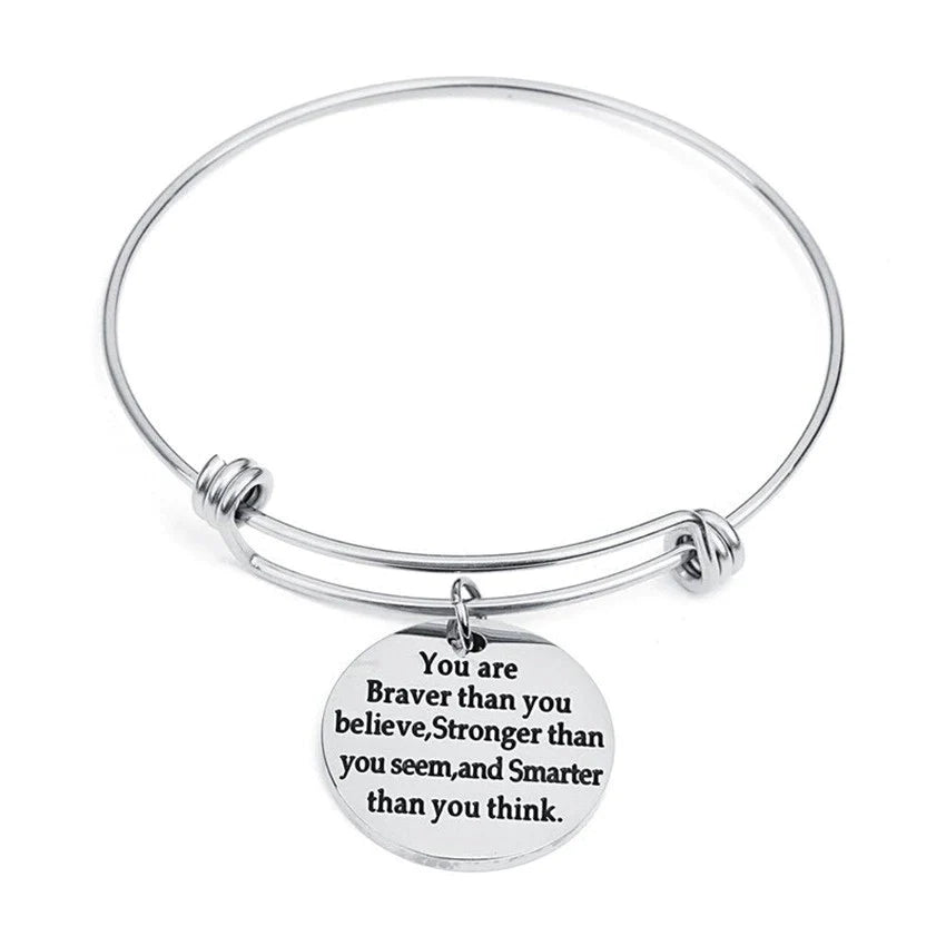 For Daughter - You Are Braver, Smarter, Stronger Bangle-37bracelet