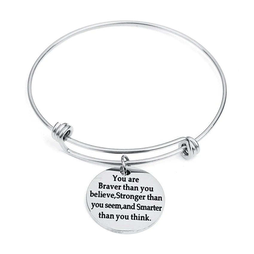 For Daughter - You Are Braver, Smarter, Stronger Bangle-37bracelet