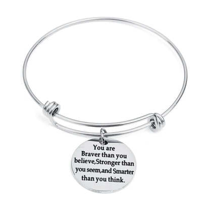 For Daughter - You Are Braver, Smarter, Stronger Bangle-37bracelet