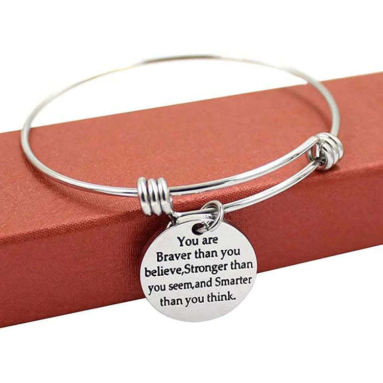 For Daughter - You Are Braver, Smarter, Stronger Bangle-37bracelet