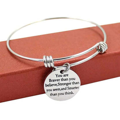 For Daughter - You Are Braver, Smarter, Stronger Bangle-37bracelet