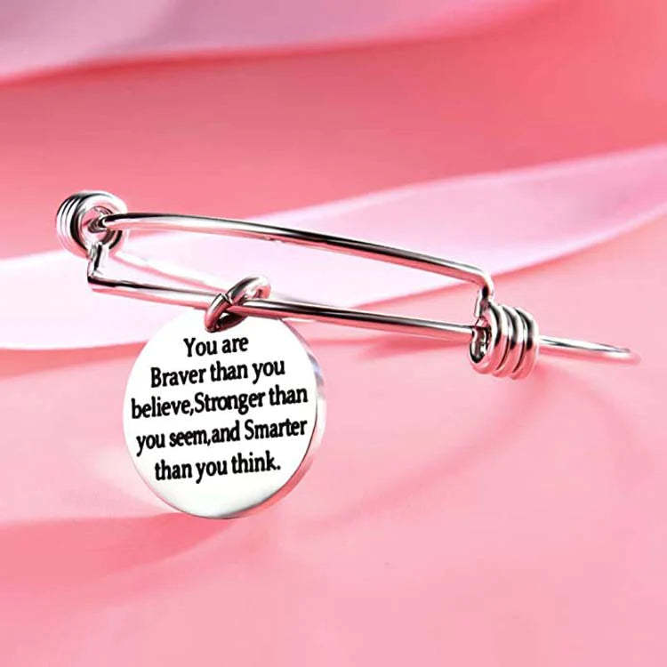 For Daughter - You Are Braver, Smarter, Stronger Bangle-37bracelet