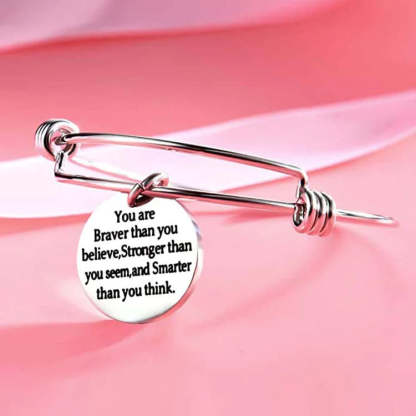 For Daughter - You Are Braver, Smarter, Stronger Bangle-37bracelet