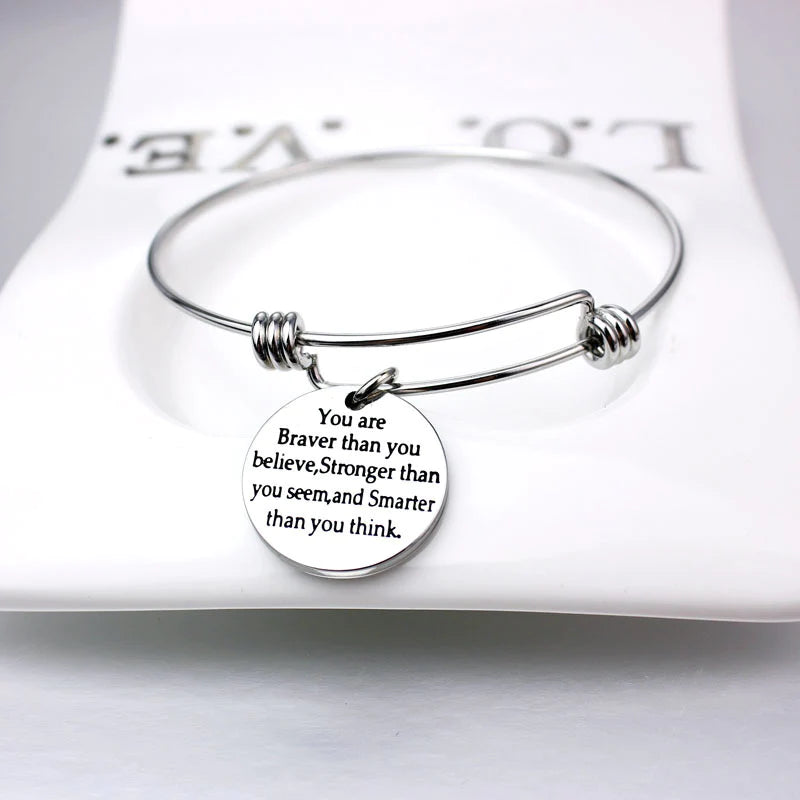 For Daughter - You Are Braver, Smarter, Stronger Bangle-37bracelet