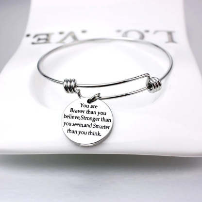For Daughter - You Are Braver, Smarter, Stronger Bangle-37bracelet