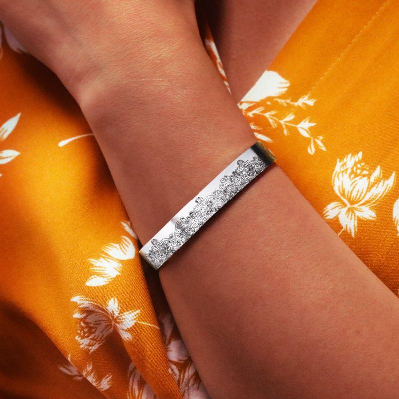 I Pray You Safe, Well And Happy Wave Cuff Bracelet-37bracelet