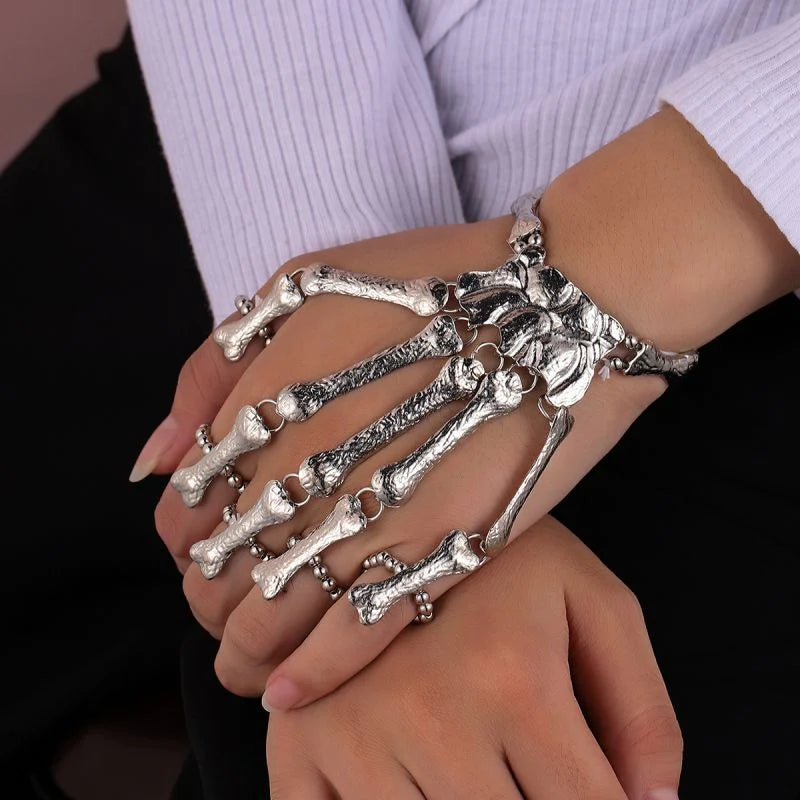 Halloween - Skull Finger Ring Bracelet