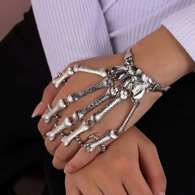 Halloween - Skull Finger Ring Bracelet
