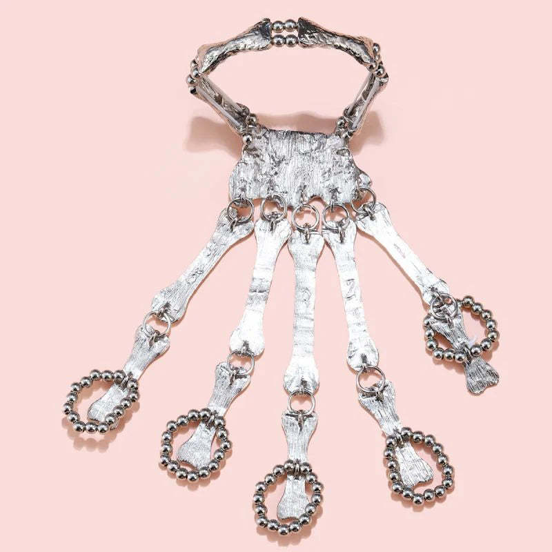 Halloween - Skull Finger Ring Bracelet