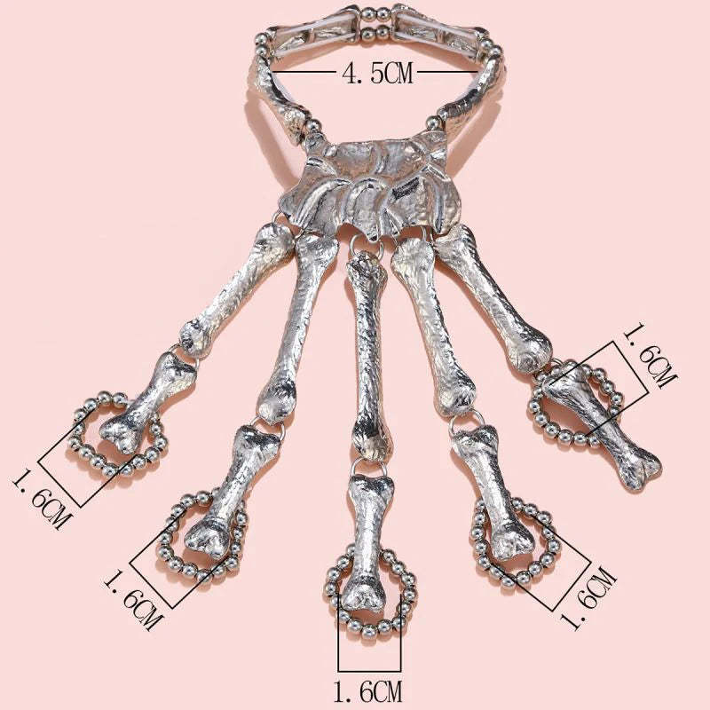 Halloween - Skull Finger Ring Bracelet