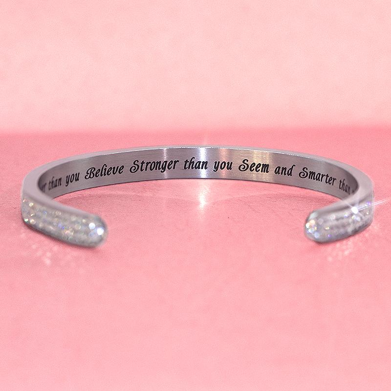 For Daughter - You Are Braver Thank  You Believe ... Diamond Bracelet-37bracelet