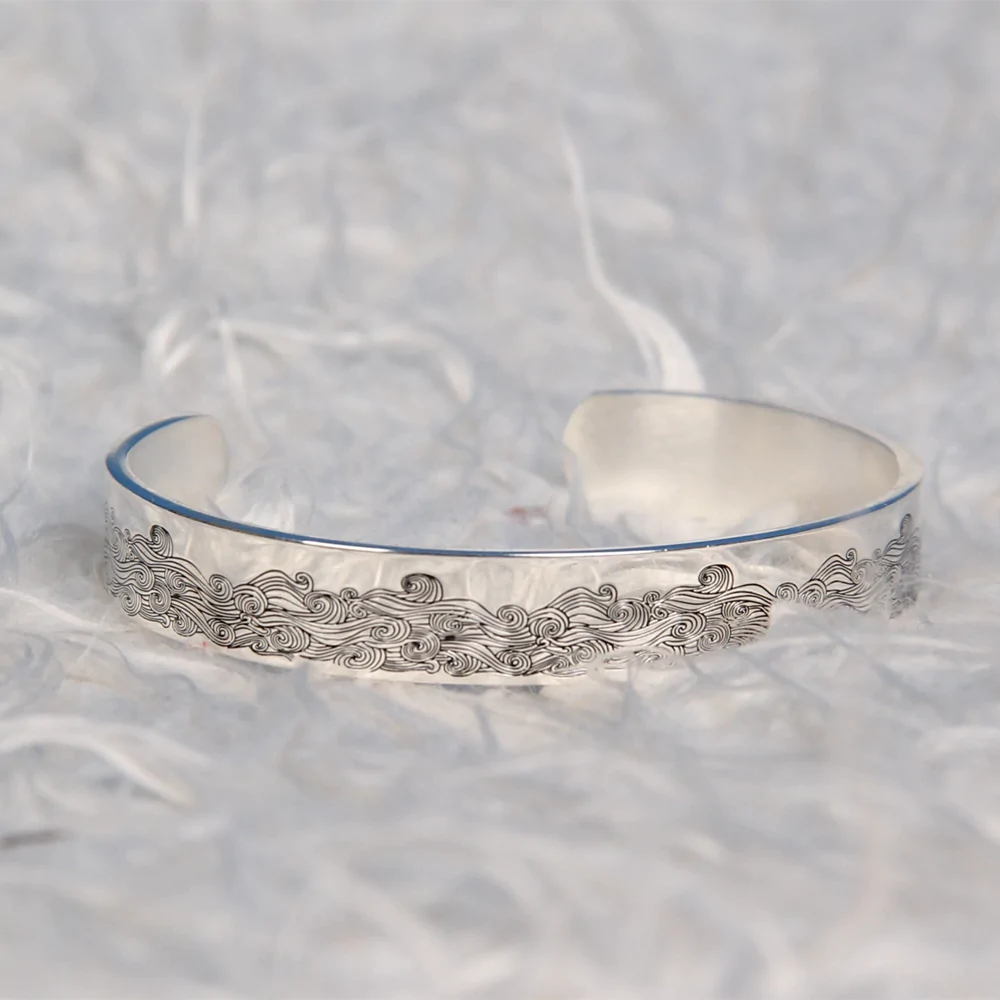 When Life Tries To Knock You Down Remember How Badass You Are Wave Cuff Bracelet