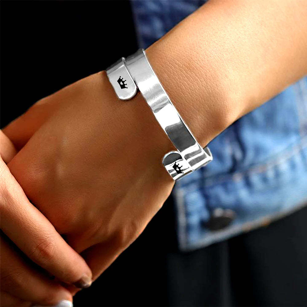 For Daughter - Remember Whose Daughter You Are And Straighten Your Crown Cuff Bracelet-37bracelet
