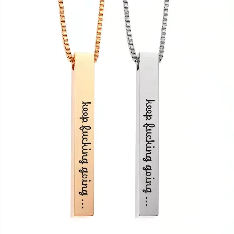 Keep F Going Cuboid Necklace