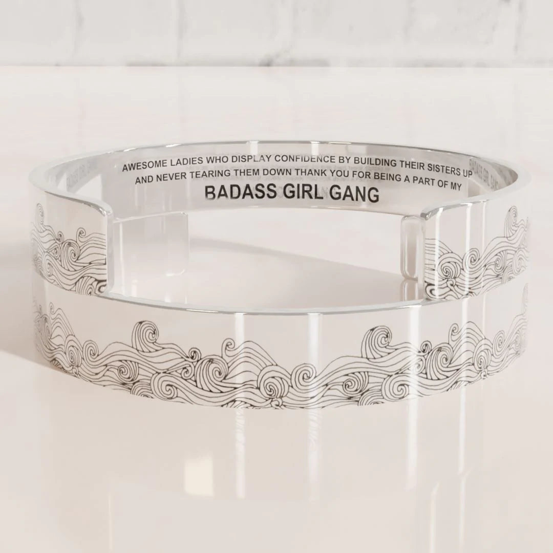 For Friends - Thank You For Being A Part Of My Badass Girl Gang Wave Cuff Bracelet-37bracelet
