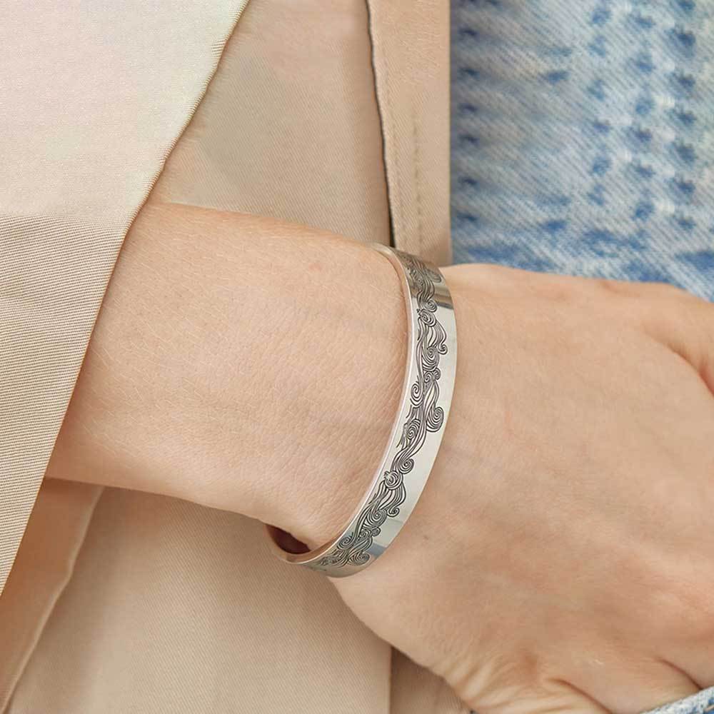 For Granddaughter - I'll Always Be There For You Wave Cuff Bracelet-37bracelet