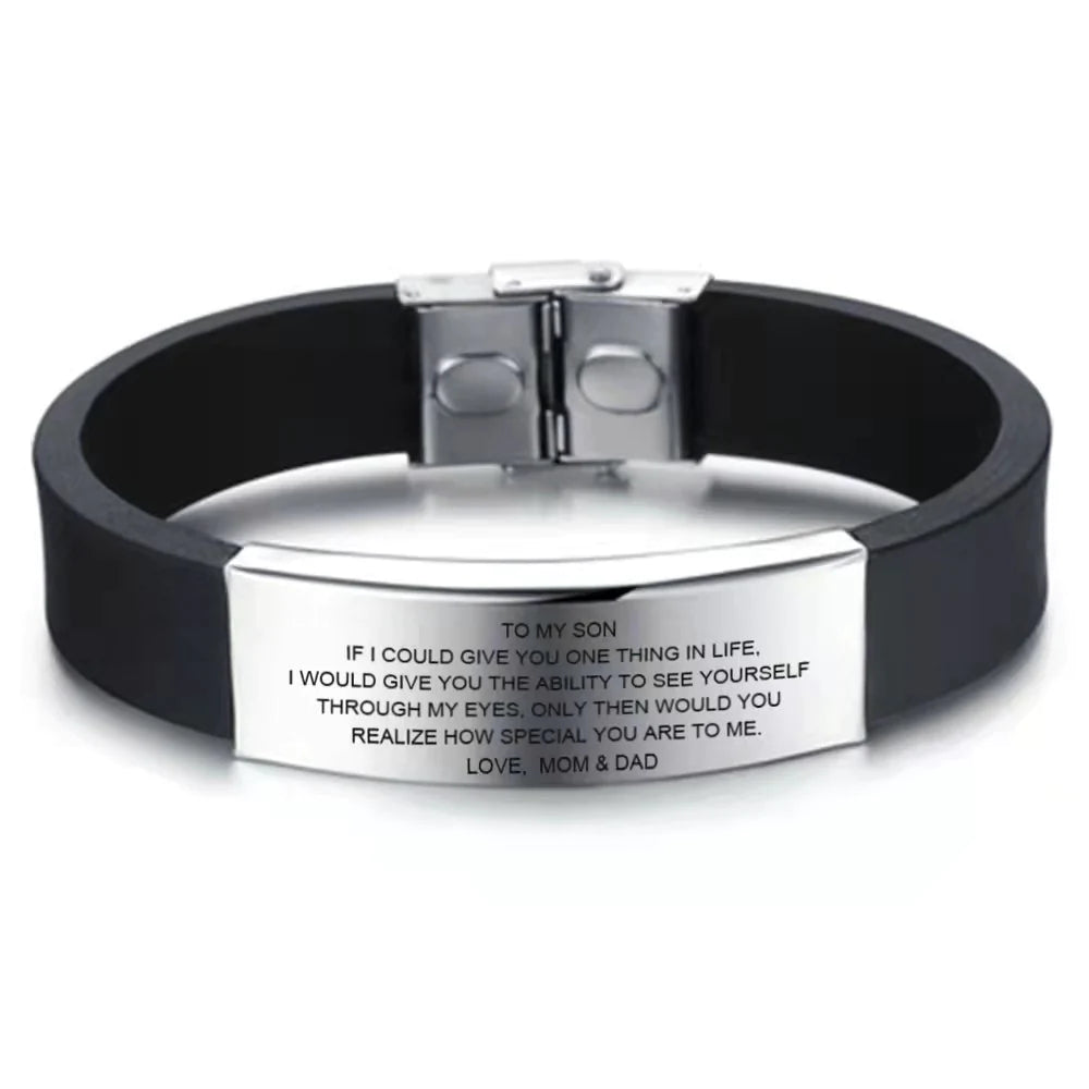 For Son - To My Son You Are Special To Me Steel Silicone Bracelet