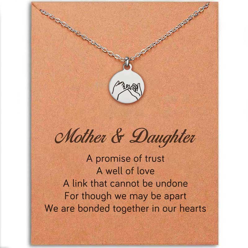 Mother & Daughter Promise Card Message Necklace