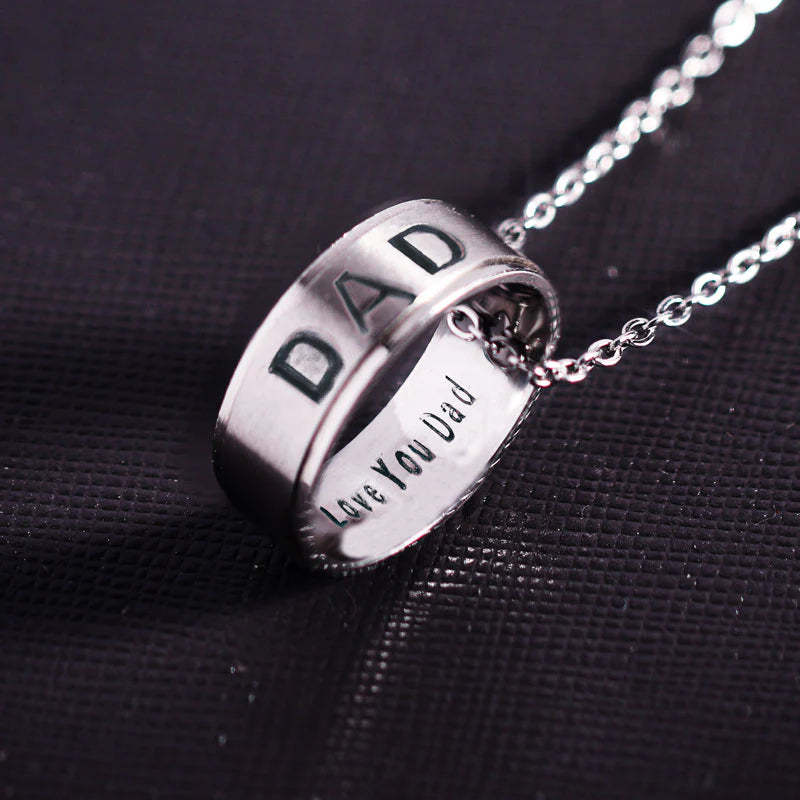 Love You Dad/Mom Ring Necklace-37bracelet