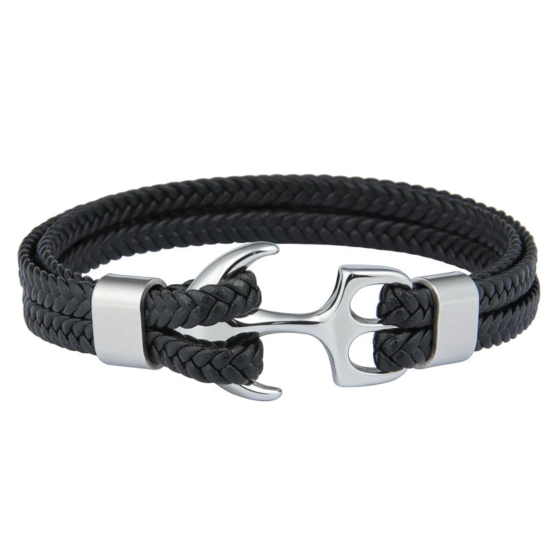 For Love - Thank you for being My Anchor Black Bracelet