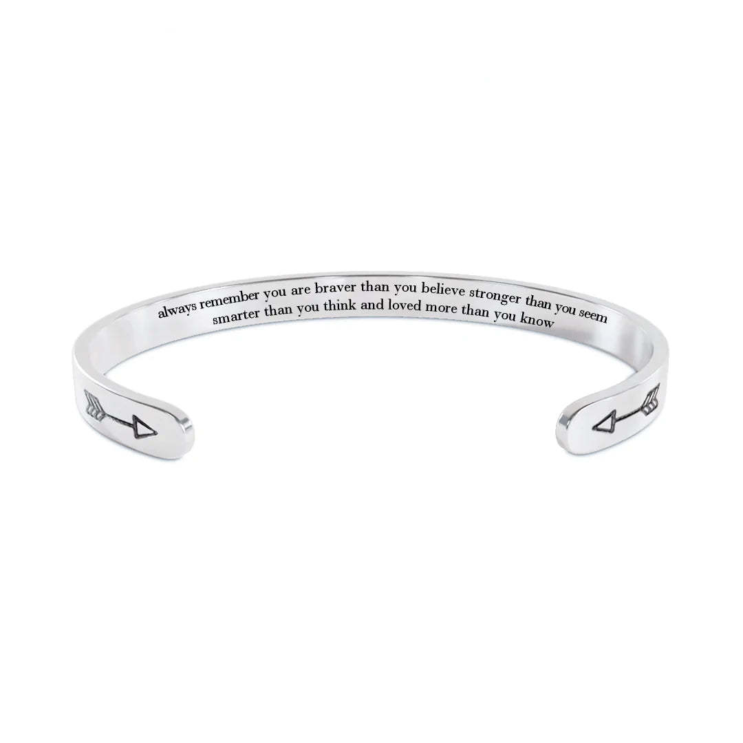 For Daughter - Braver Stronger Smarter Loved Arrow Bracelet-37bracelet