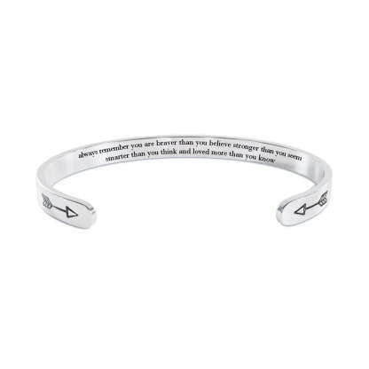 For Daughter - Braver Stronger Smarter Loved Arrow Bracelet-37bracelet