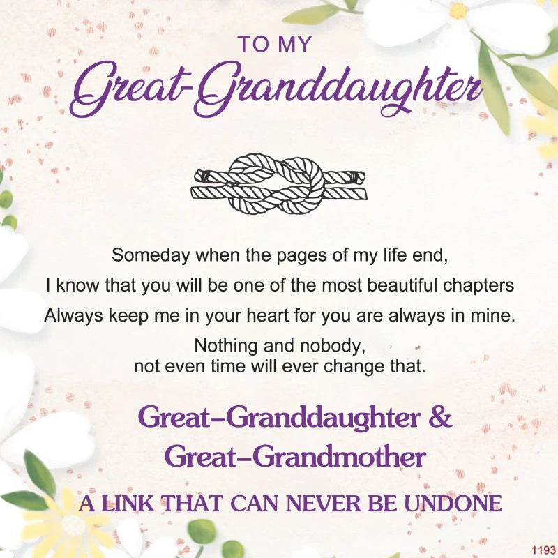 For Great-Granddaughter - Great-Grandmother And Great-Granddaughter A Link That Can Never Be Undone Peach Blossom Knot Bracelet-37bracelet