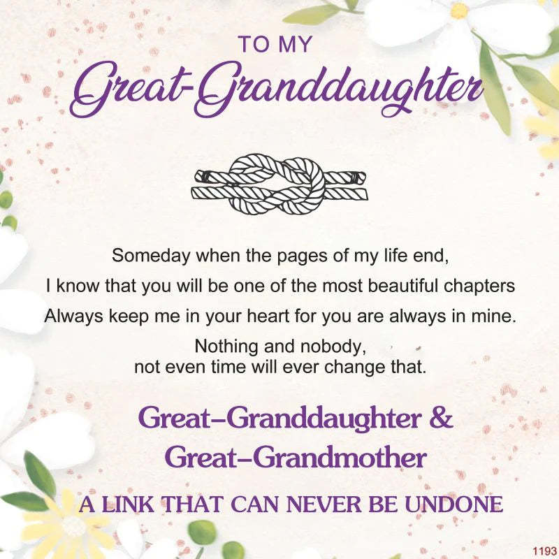 For Great-Granddaughter - Great-Grandmother And Great-Granddaughter A Link That Can Never Be Undone Peach Blossom Knot Bracelet-37bracelet