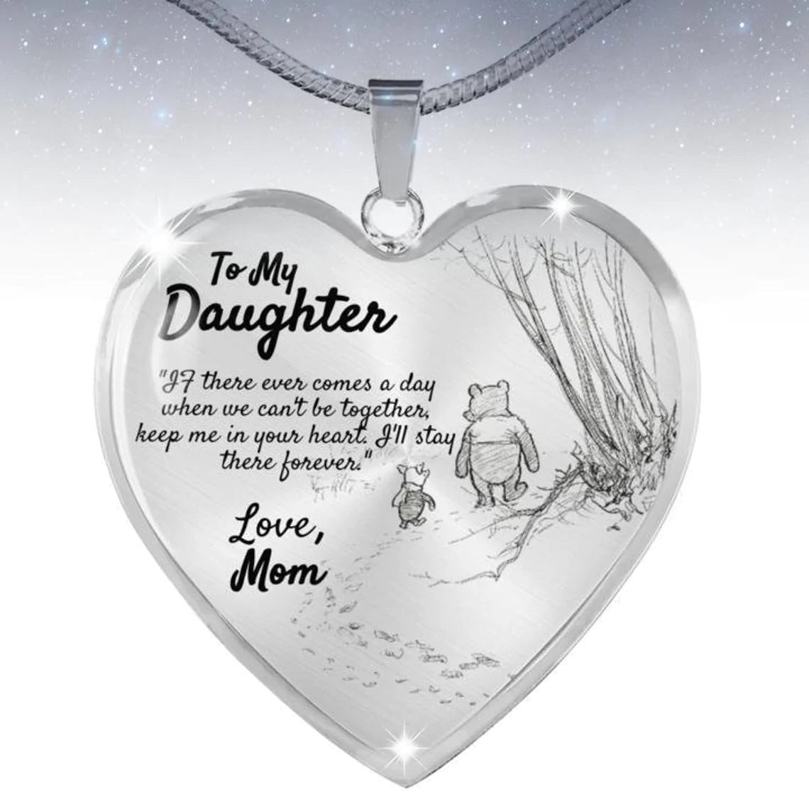 For Daughter - I'll Stay There Forever Heart Necklace-37bracelet