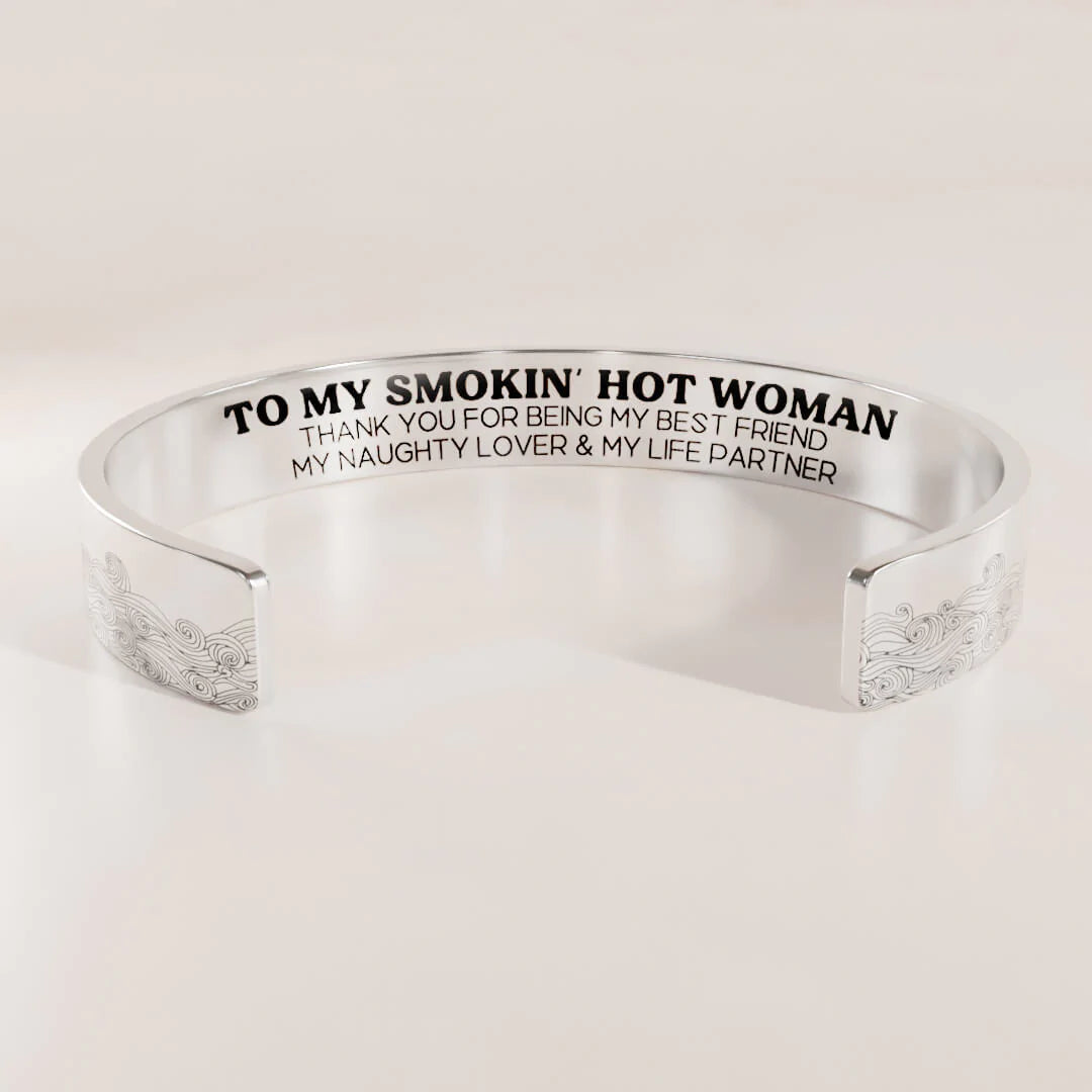 For Love - To My Smokin' Hot Woman Thank You For Being My Life Partner Wave Cuff Bracelet-37bracelet