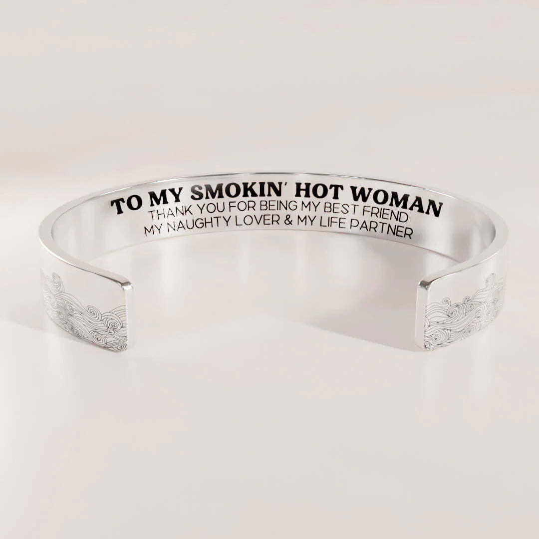 For Love - To My Smokin' Hot Woman Thank You For Being My Life Partner Wave Cuff Bracelet-37bracelet